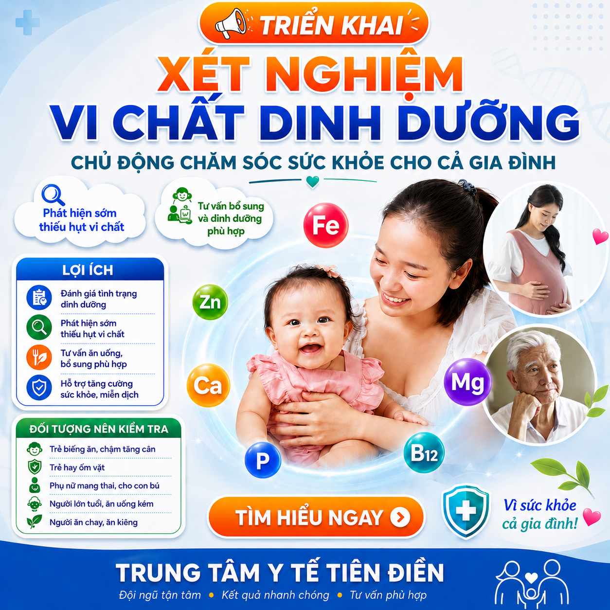Trung tâm Y tế Tiên Điền triển khai dịch vụ xét nghiệm vi chất dinh dưỡng